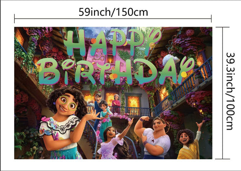 Happy Birthday Backdrop, Magic Movie Birthday Party Decorations for Kid Party Supplies Happy Birthday Banner Movie Teme Party Decorations Photography Background
