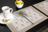 Fahome Cotton Linen Heat Resistant Placemat Set of 6, Geometric Summer Tropical Palm Trees on Brown Background, Washable Non Slip Table Mat for Dining Table Banquet Easy to Clean Home Decor