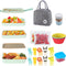 UHAPPYEE Bento box Japanese Lunch Box,Lunch Box Kit 3-In-1 Compartment,Leak-proof Wheat Straw Lunch Container Bento Lunch Box for Adults/Kids (Green)