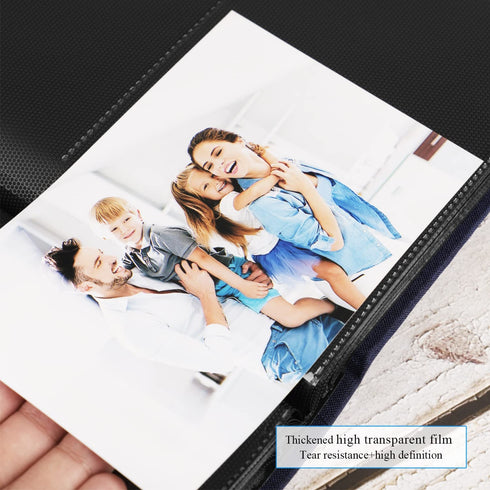 NESCL Photo Album 4x6 Photos Hold 408 Slip-in Acid-Free Black Pockets Picture Book, Linen Cover Small Photo Albums for Wedding Anniversary Family Baby Vacation Christmas Gifts (Blue)