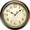 Plumeet Small Retro Wall Clock - 10'' Non Ticking Classic Silent Metal Clocks Decorative Kitchen Living Room Bedroom - Battery Operated (Brown)