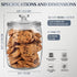 Folinstall 72 FL OZ Glass Jar with Lids, Glass Storage Canisters Great for Cereal, Candy, Sugar, Nuts, Flour, Chip and Cookies, Clear, 0.56 Gallon, 1 Pack