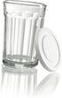 Luminarc Working 21-Ounce Storage Jar/Cooler with Lids, Set of 4 Tumbler Glasses, Clear