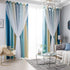 Decdeal Star Curtains Stars Blackout Curtains for Kids Girls Bedroom Living Room Colorful Double Layer Star Window Curtains, 1 Panel