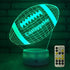 FlyonSea Football lamp, Rugby Ball Bedside Lamp 7 Colors Change + Remote Control with Timer Kids Night Light Optical Illusion Lamps for Kids Lamp As a Gift Ideas for Boys or Kids