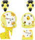 Bee Themed Party Supplies,Bee Party Tableware Set for Kids Girls Honey Butterfly Birthday Decorations, Includes Plates Cups Napkins Straws Utensils Serves 16 Guests