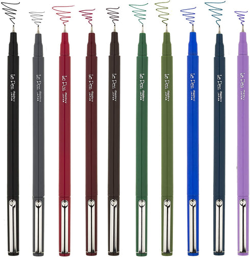 Uchida of America 10-Piece 0.3 Point Size Le Drawing Pen Set Art Supplies, Paquete de 1, Dark