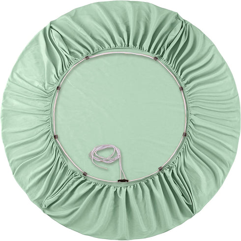 Joyching Twin XL Fitted Sheet Only with Straps Holder, 2 Side Storage Pockets, 16 inch Extra Deep Pocket, Soft Breathable 1800TCS Bedding, Sage Green