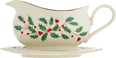 Lenox Holiday Gravy Boat and Stand