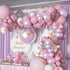 Soonlyn Baby Shower Decorations for Girl 140 Pcs Pink Balloon Garland with Butterfly Stickers 18 In 12 In 10 In 5 In Lilac Purple Chrome Rose Gold Confetti Balloon Arch Kit for Girl Birthday Party Bridal Shower