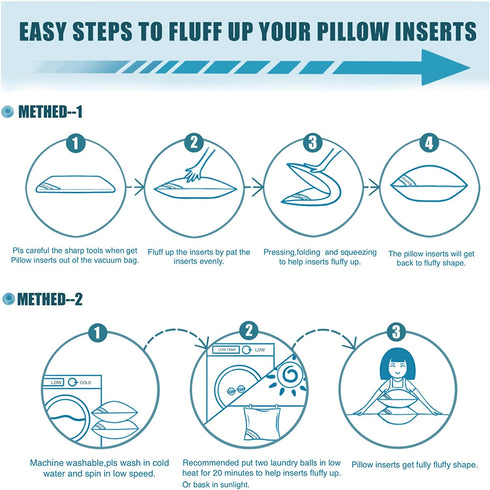 Siluvia 18"x18" Pillow Inserts Set of 2 Decorative 18 Pillow Inserts-Square Interior Sofa Throw Pillow Inserts with 100% Cotton Cover Couch Pillow (2, 18"x18" ,2Pack)