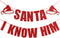 Santa I Know Him Banner Red Glitter - Buddy The Elf Party Supplies, Grinch Cutout, Buddy Elf Decorations, Christmas Party Decorations, Santa Cutout, Santa Face Cutout, Christmas Mantle Home Decor