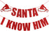 Santa I Know Him Banner Red Glitter - Buddy The Elf Party Supplies, Grinch Cutout, Buddy Elf Decorations, Christmas Party Decorations, Santa Cutout, Santa Face Cutout, Christmas Mantle Home Decor