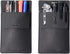 Pocket Protector, Leather Pen Pouch Holder Organizer, for Shirts Lab Coats, Hold 5 Pens, Designed to Keep Pens Inside When Bend Down. No Breaking of Pen Clip. Thick PU Leather, Black, 2 Per Pack.