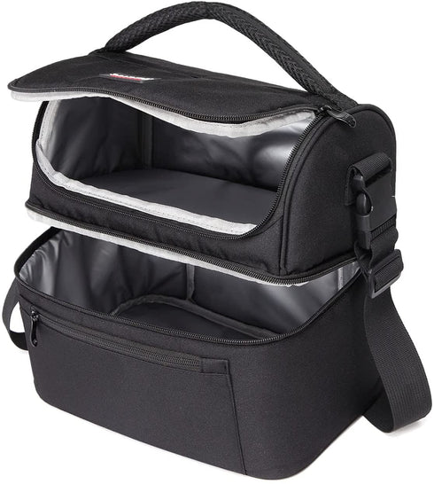 Lunch Bag,VASCHY Insulated Lunch Box Leak-proof Cooler Bag in Dual Compartment Lunch Tote for Men,Women,14 Cans