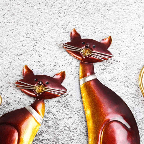 Wall Mounted Key Holder Iron Cat Wall Hanger Hook Decor 4 Hooks for Coats Bags Wall Mount Clothes Holder Decorative Gift