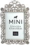 Bejeweled Silver Tone Metal Mini Picture Frame, 2.5" x 3.5"