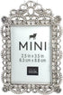 Bejeweled Silver Tone Metal Mini Picture Frame, 2.5" x 3.5"