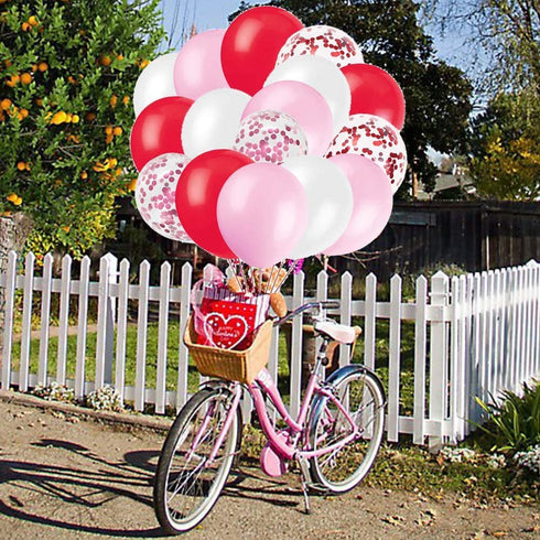 80 Pieces Valentines Day Balloons Party Decoration Supplies - Red Pink White Heart Balloons Kit for Valentines Wedding Engagement Party Decorations