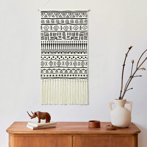 Weldomcor Macrame Woven Wall Hanging Tapestry Trippy Boho Wall Art Decor Chic Home Bohemian Tapestries Mysterious for Bedroom Aztec Apartment Dorm Room Decoration