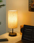 tomons Bedside Table Lamp, LED Desk Lamp with Dual USB Port, Touch Control Classic Desk Lamp for Bedroom Reading, LED Bulb Included