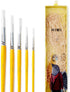 HIMI 5 Piece Water Color Brush Set for Watercolor Acrylic Oil Painting & Gouache Art(Yellow)