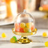 BESTONZON 12pcs Mini Cake Stand Chocolate Cupcake Candy Display Plate with Lid for Birthday Wedding Party Supplies - 8 x 6 x 6cm (Golden Base)