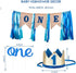JOYYPOP 1st Birthday Decorations for Boys - Baby 1st Birthday Party Supplies 67PCS with 1st Birthday Baby Crown, ONE Cake Topper, 1st Birthday Highchair Banner Decorations(Blue)