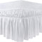 Utopia Bedding King Elastic Bed Ruffle - Easy Wrap Around Ruffle - Microfiber Bed Skirt with Adjustable Elastic Belt 16 Inch Tailored Drop - Hotel Quality Bedskirt, Fade Resistant (King, White)