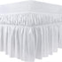 Utopia Bedding King Elastic Bed Ruffle - Easy Wrap Around Ruffle - Microfiber Bed Skirt with Adjustable Elastic Belt 16 Inch Tailored Drop - Hotel Quality Bedskirt, Fade Resistant (King, White)