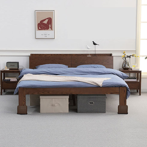aspeike 3 or 6 INCH Bed and Furniture Risers Set of 4, Durable and Stackable Square Bed Lifts - Lifts Up to 2200 LBs (A Large Area of Groove with Anti Slip Mat) Pack of 4, Brown