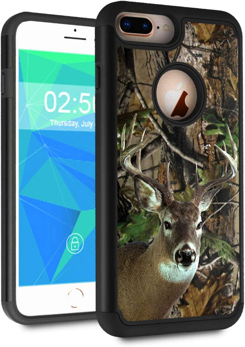 for iPhone 7 Plus Case, iPhone 8 Plus Case,Spsun Dual Layer Hybrid Hard Protector Cover Anti-Drop TPU Bumper for Apple iPhone 7 Plus (2016)/iPhone 8 Plus (2017),Deer Hunting Camo