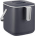 Litem Food Waste Basket Bin a countertop Bucket with Extra Long Handles for Your conveniences 0.68 Gallons (2.6L) (Dark Gray)