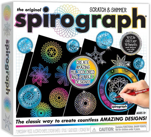 Spirograph — Craft Activity Drawing Kit — Scratch & Shimmer — Create Colorful Paper Art Includes Glitter Wheels