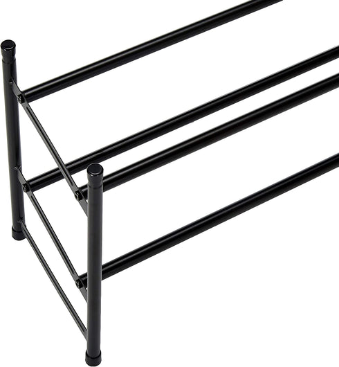 Richards Homewares Stackable Telescoping Shoe Rack, 2-Tier Holds Upto 20-Pair, Matte Black