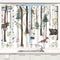 Rustic Forests Kitchen Curtain, Rustic Lodge Forest Cabin Country Hunting Window Treatment Set, Wild Animal Bear Moose Deer Fox in Forest Window Drapes 2 Panel Set for Kitchen Cafe Decor, 55X39IN