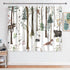 Rustic Forests Kitchen Curtain, Rustic Lodge Forest Cabin Country Hunting Window Treatment Set, Wild Animal Bear Moose Deer Fox in Forest Window Drapes 2 Panel Set for Kitchen Cafe Decor, 55X39IN