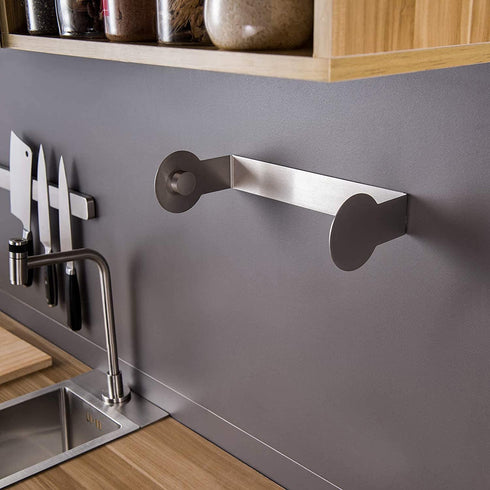 YIGII Paper Towel Holder Wall Mount - Adhesive Paper Towel Rack Under Cabinet Kitchen Paper Roll Holder Stick on Wall Stainless Steel