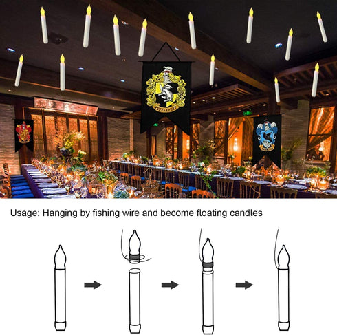 Raycare LED Flameless Taper Candles Battery Operated with Remote, Flameless Taper Window Candles Flickering Warm White Light, Set of 12 Fake Candles for Halloween, Christmas, Wedding