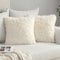 MIULEE Pack of 2 Luxury Faux Fur Throw Pillow Cover Deluxe Decorative Plush Pillow Case Cushion Cover Shell for Sofa Bedroom Car 24 x 24 Inch Beige