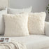 MIULEE Pack of 2 Luxury Faux Fur Throw Pillow Cover Deluxe Decorative Plush Pillow Case Cushion Cover Shell for Sofa Bedroom Car 24 x 24 Inch Beige