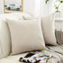 MERNETTE Pack of 2, Thick Chenille Decorative Square Throw Pillow Cover Cushion Covers Pillowcase, Home Decor Decorations for Sofa Couch Bed Chair 24x24 Inch/60x60 cm (Cream)