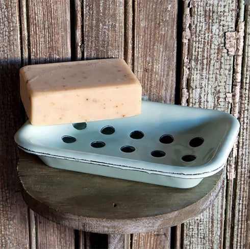 Park Hill Collection Blue Enamelware Soap Dish
