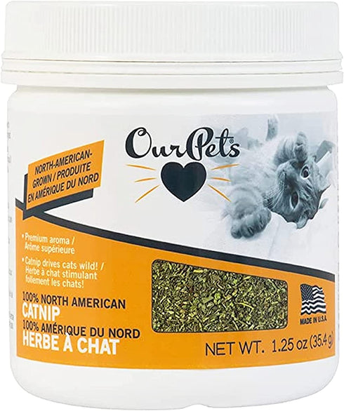 Our Pets Premium Catnip - 1.25 oz Jar of High Potency Catnip - 100% North American Grown