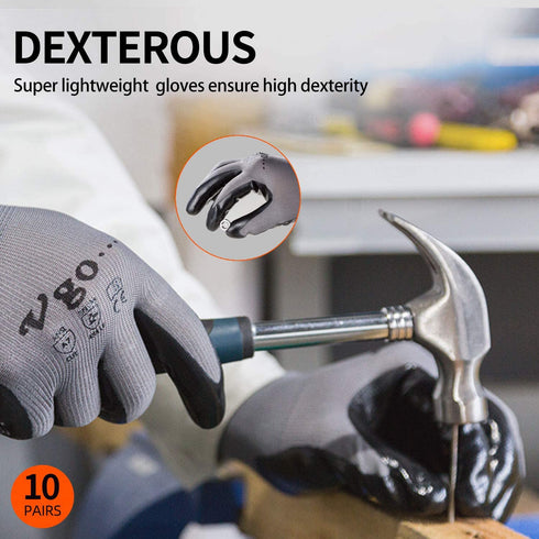 Vgo Safety Work Gloves, Gardening, Non-slip Dipping Gloves (NT2110)