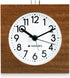 Navaris Wood Analog Alarm Clock - Square Battery-Operated Non-Ticking Clock with Snooze Button and Light - Dark Brown