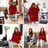 Newtion Oversized Blanket Sweatshirt, Wearable Blanket, Soft Warm Oversized Fleece Hoodie Blanket with Large Front Pocket, for Adults, Men, Women, Teens, Red