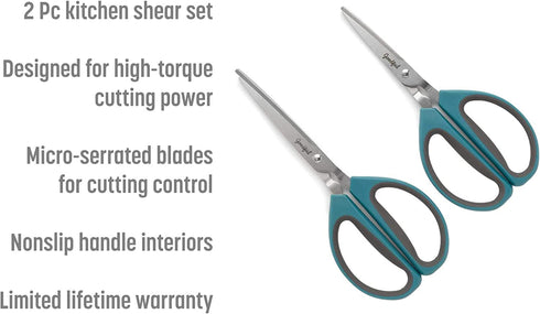 Goodful All Purpose Kitchen Shears, Heavy Duty Stainless Steel Scissors, Comfort Grip, Micro-Serrated