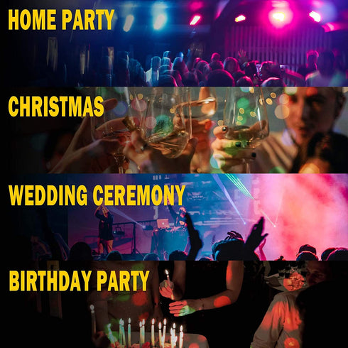 Apeocose 2-Pack Disco Ball Party Lights, Sound Activated RGB Rotating DJ Strobe Lights with Wireless Remote for Bachelorette Birthday Home Party Supplies Decorations Wedding Dance Karaoke Zumba