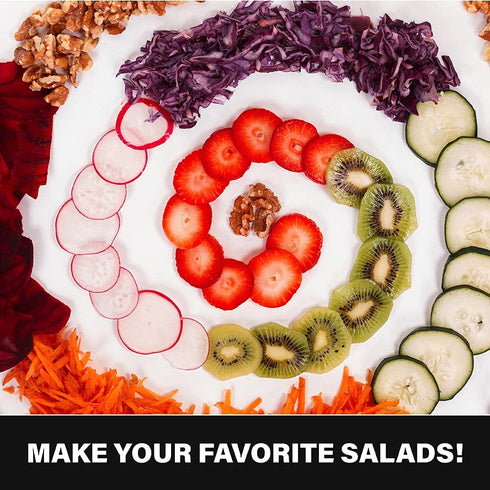 Nutrislicer 3-in1 Kitchen Spinning/Rotating Mandoline Countertop Vegetable Slicer Fruits Slicer Chopper Shredder Grater with 3 Stainless Steel Drum Blades For Vegetable, Fruits, Cheese As Seen On TV